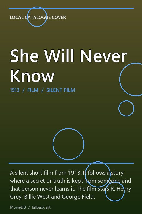 She Will Never Know poster