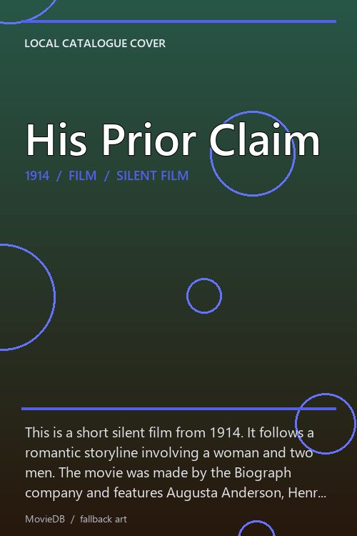 His Prior Claim poster