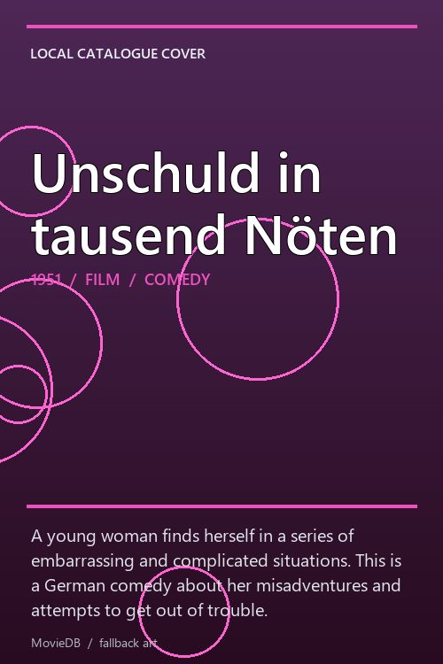 Unschuld in tausend Nöten poster