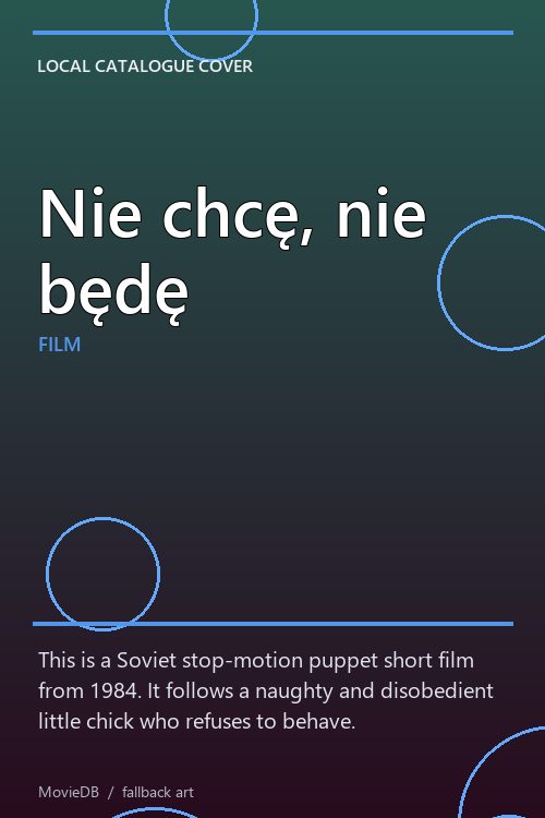 Nie chcę, nie będę poster