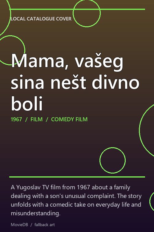 Mama, vašeg sina nešt divno boli poster