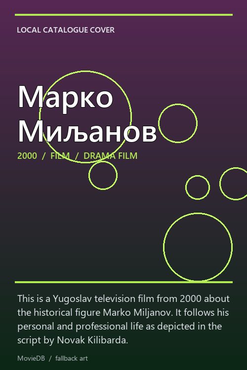 Марко Миљанов poster