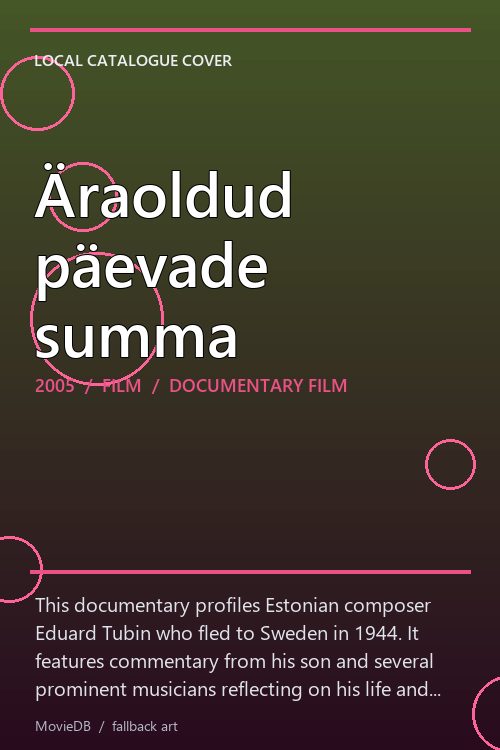 Äraoldud päevade summa poster