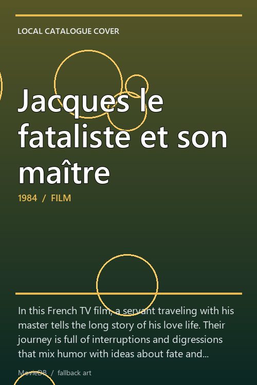 Jacques le fataliste et son maître poster