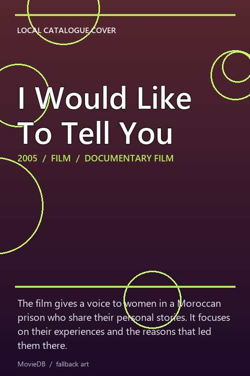 I Would Like To Tell You poster
