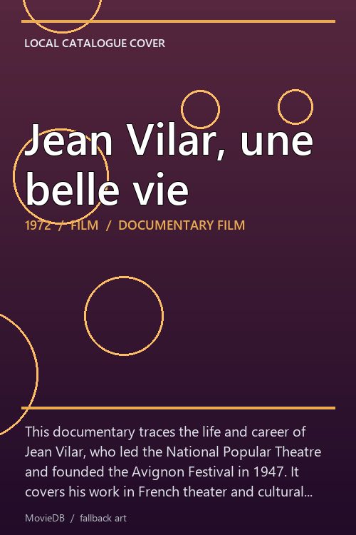 Jean Vilar, une belle vie poster
