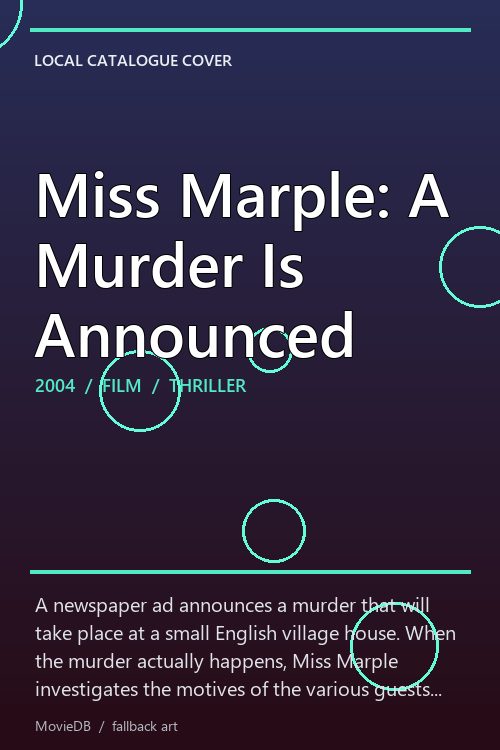 Miss Marple: A Murder Is Announced poster
