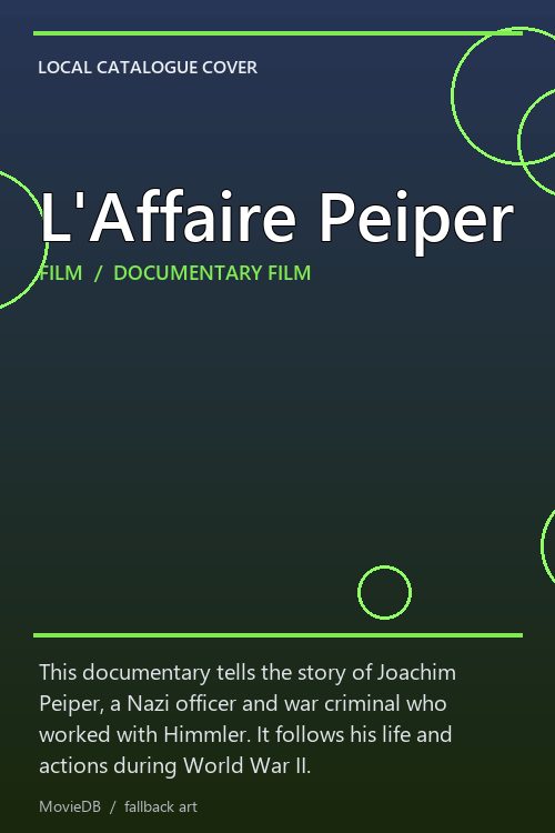L'Affaire Peiper poster