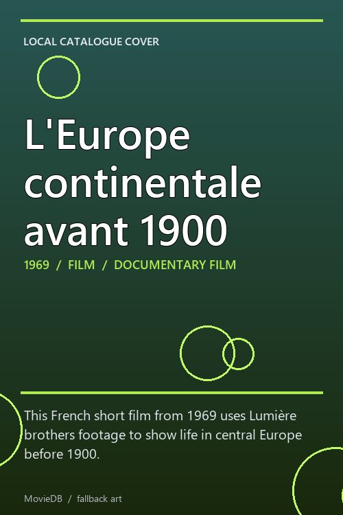 L'Europe continentale avant 1900 poster