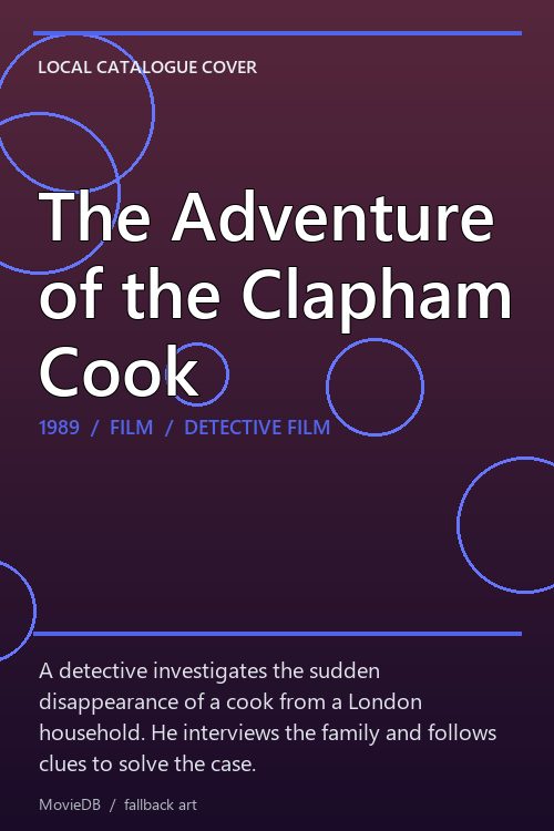 The Adventure of the Clapham Cook poster