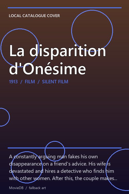 La disparition d'Onésime poster