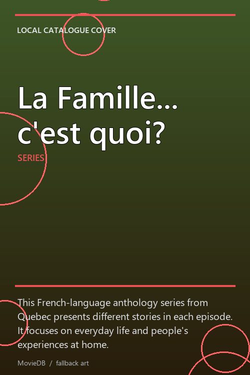 La Famille... c'est quoi? poster