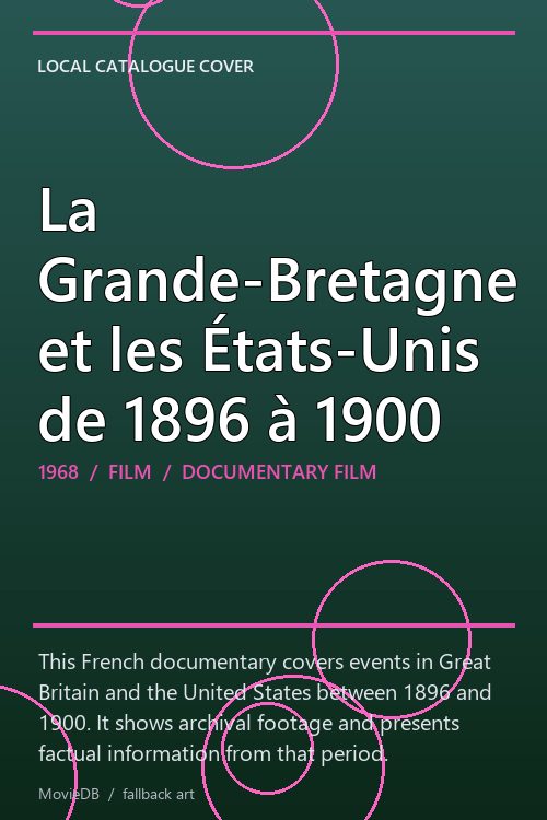 La Grande-Bretagne et les États-Unis de 1896 à 1900 poster