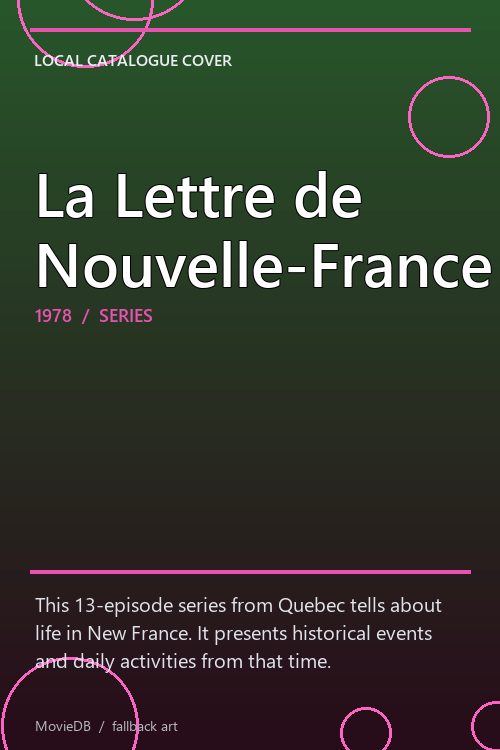 La Lettre de Nouvelle-France poster