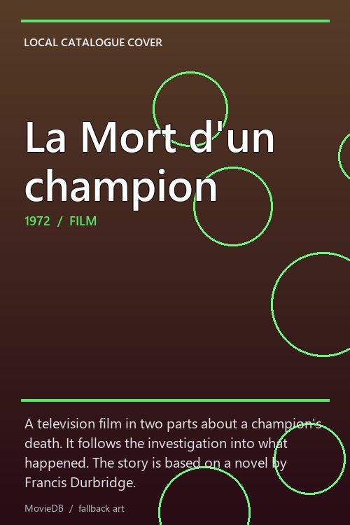La Mort d'un champion poster