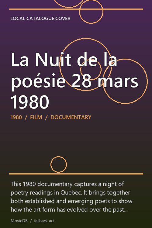 La Nuit de la poésie 28 mars 1980 poster