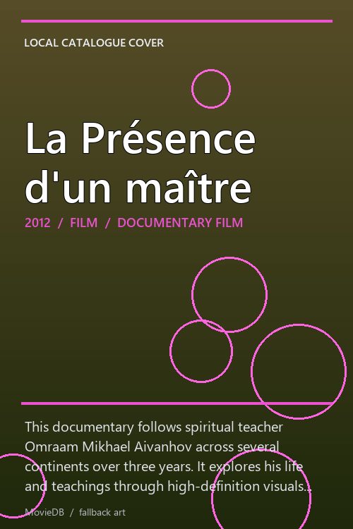 La Présence d'un maître poster
