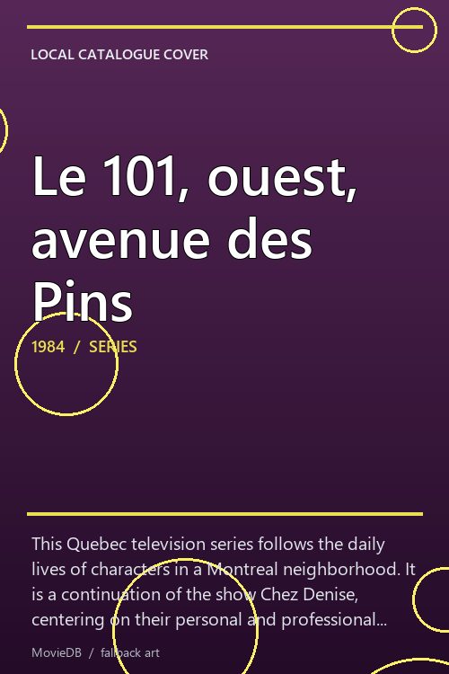 Le 101, ouest, avenue des Pins poster