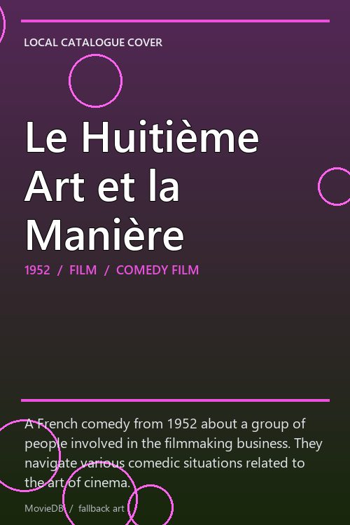 Le Huitième Art et la Manière poster