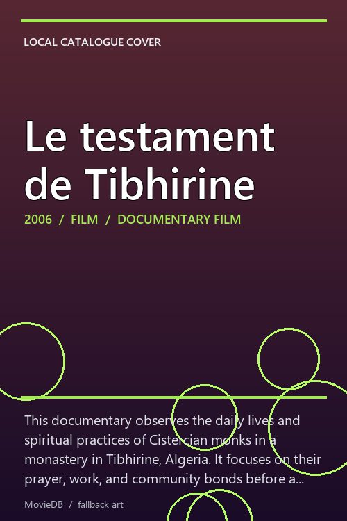 Le testament de Tibhirine poster
