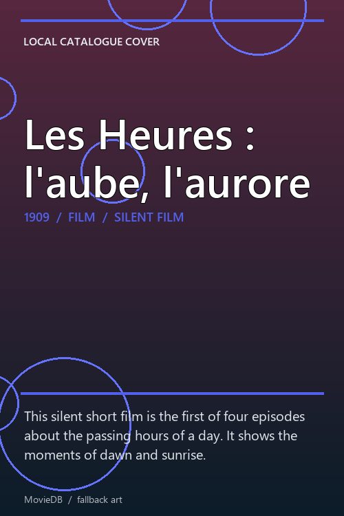 Les Heures : l'aube, l'aurore poster