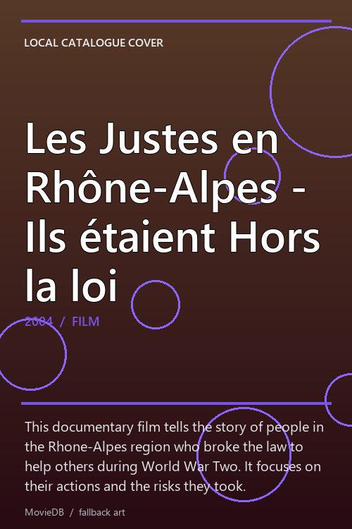 Les Justes en Rhône-Alpes - Ils étaient Hors la loi poster