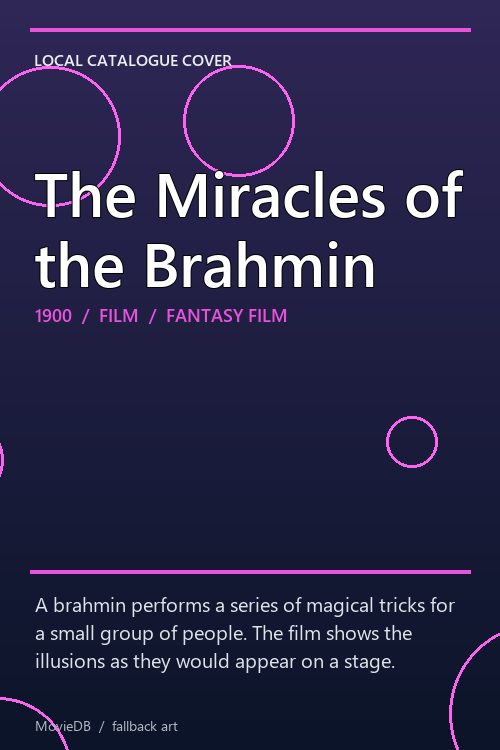 The Miracles of the Brahmin poster