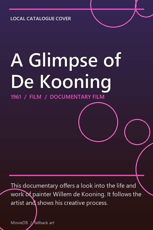 A Glimpse of De Kooning poster
