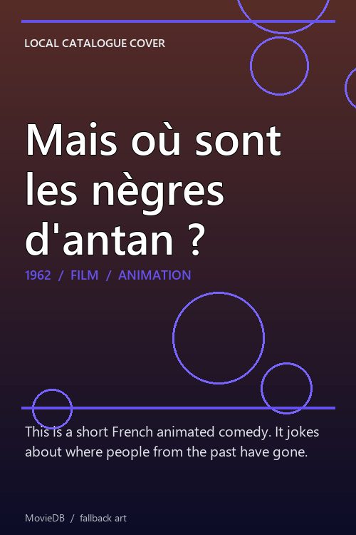 Mais où sont les nègres d'antan ? poster