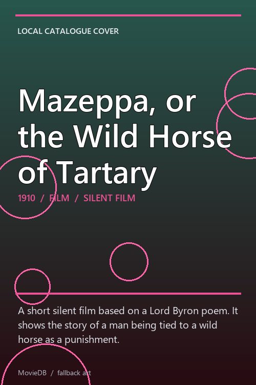 Mazeppa, or the Wild Horse of Tartary poster