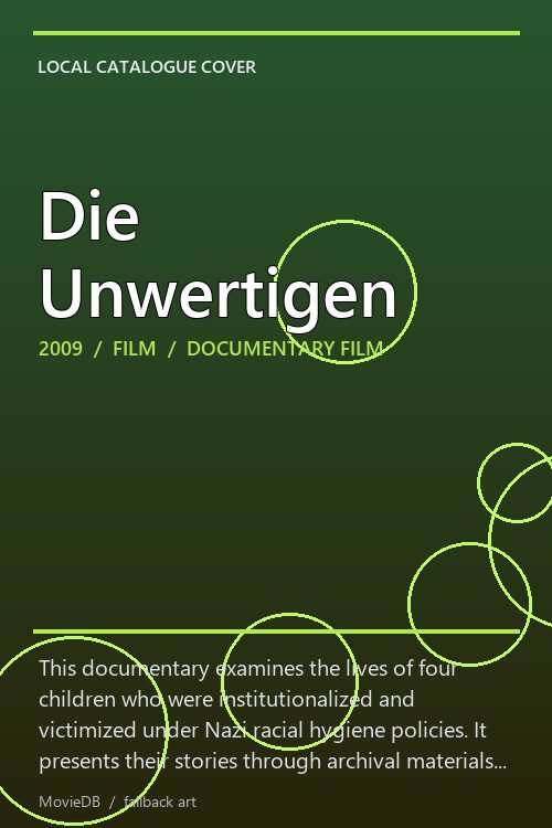 Die Unwertigen poster