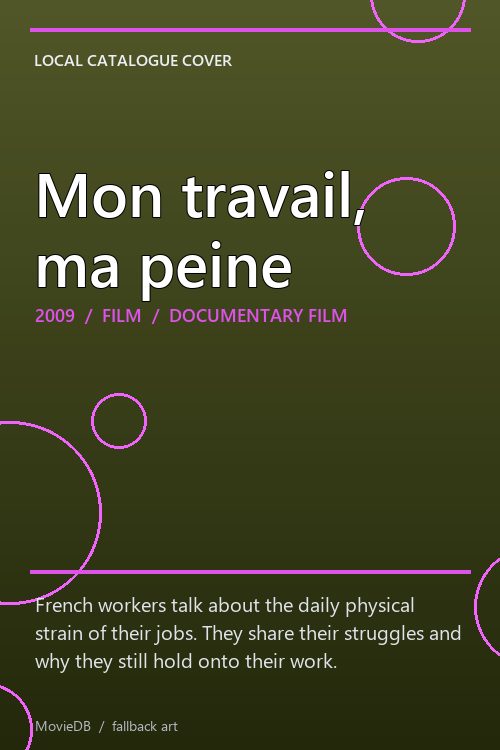 Mon travail, ma peine poster