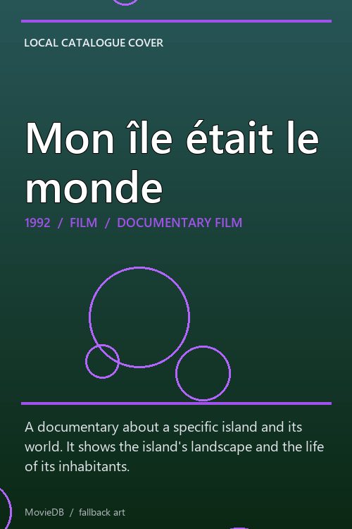 Mon île était le monde poster