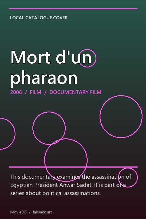 Mort d'un pharaon poster