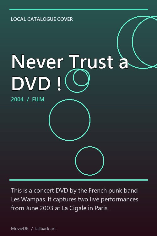 Never Trust a DVD ! poster