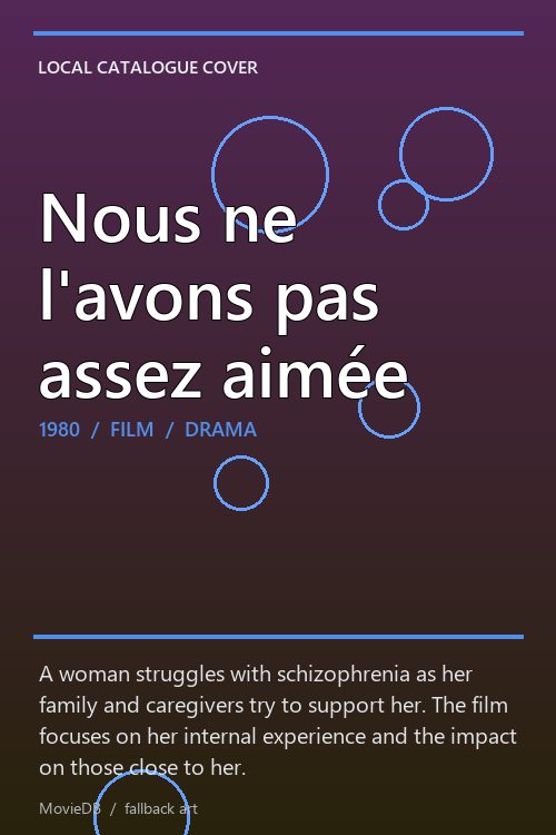 Nous ne l'avons pas assez aimée poster