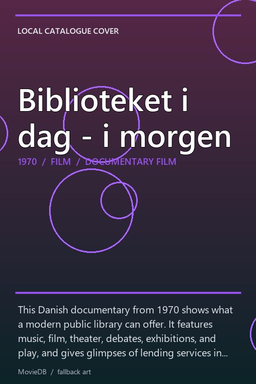 Biblioteket i dag - i morgen poster