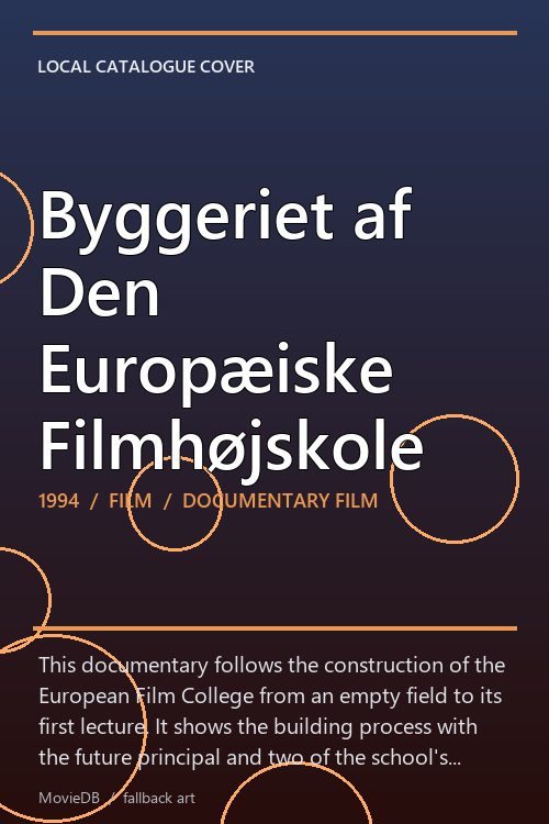 Byggeriet af Den Europæiske Filmhøjskole poster