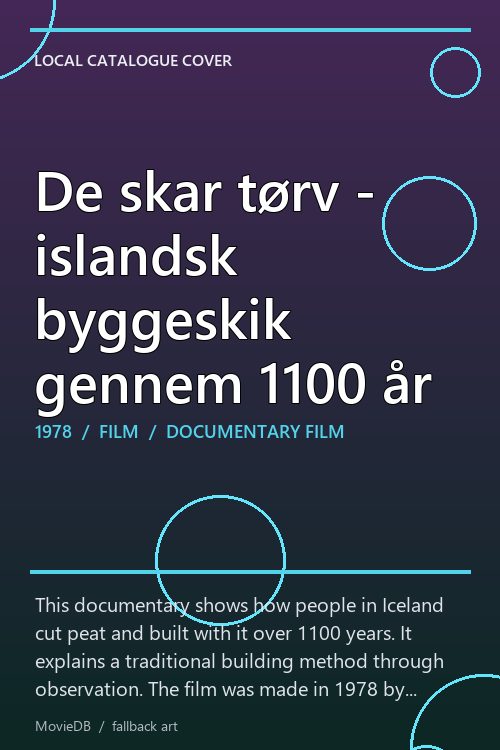 De skar tørv - islandsk byggeskik gennem 1100 år poster