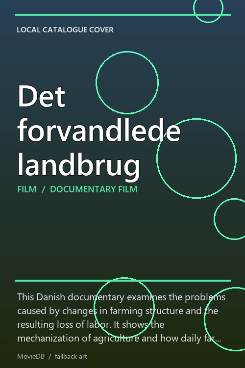 Det forvandlede landbrug poster
