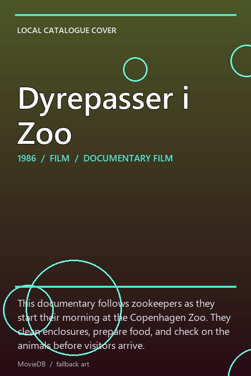 Dyrepasser i Zoo poster