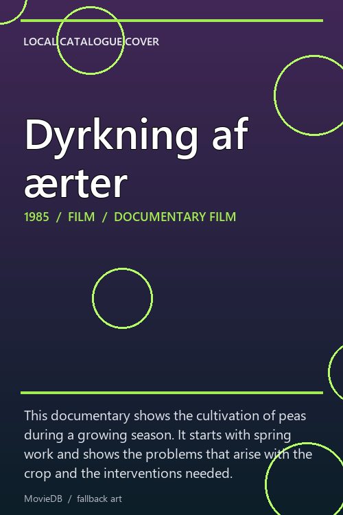 Dyrkning af ærter poster