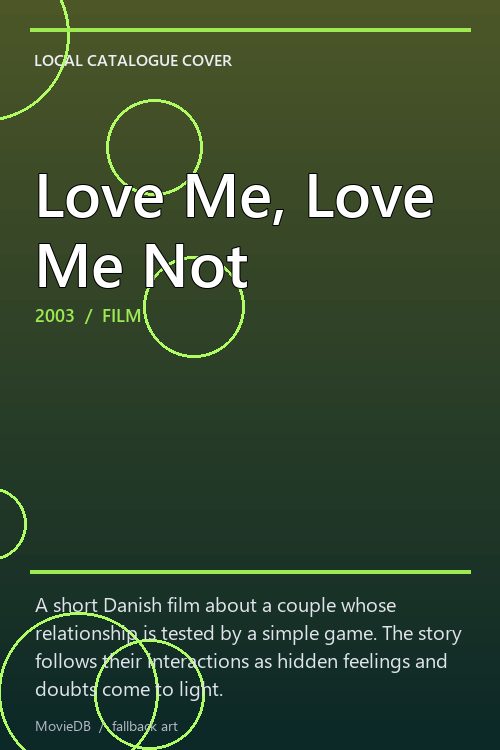 Love Me, Love Me Not poster