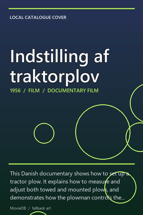 Indstilling af traktorplov poster