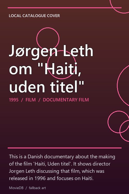 Jørgen Leth om "Haiti, uden titel" poster