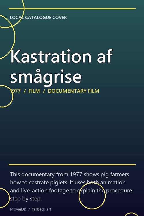 Kastration af smågrise poster