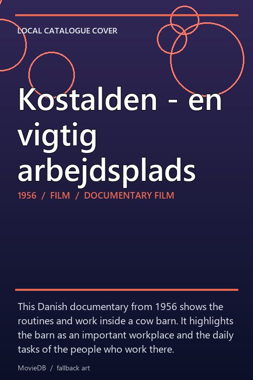 Kostalden - en vigtig arbejdsplads poster