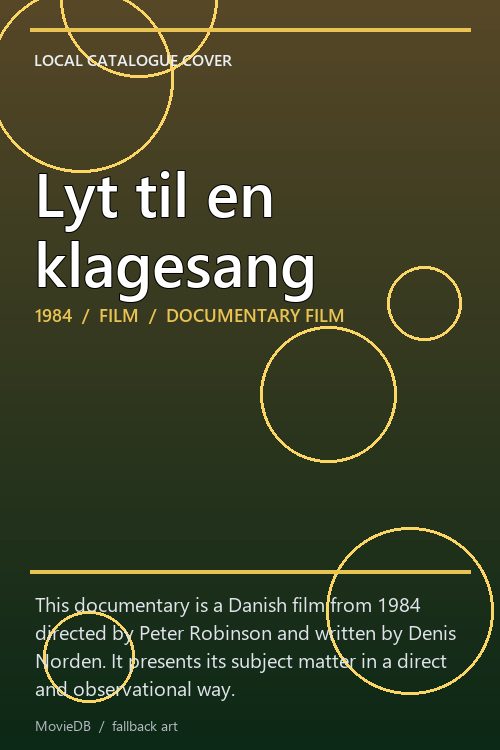 Lyt til en klagesang poster