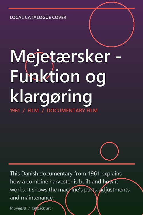 Mejetærsker - Funktion og klargøring poster
