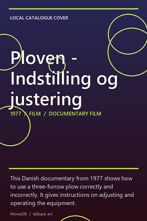 Ploven - Indstilling og justering poster